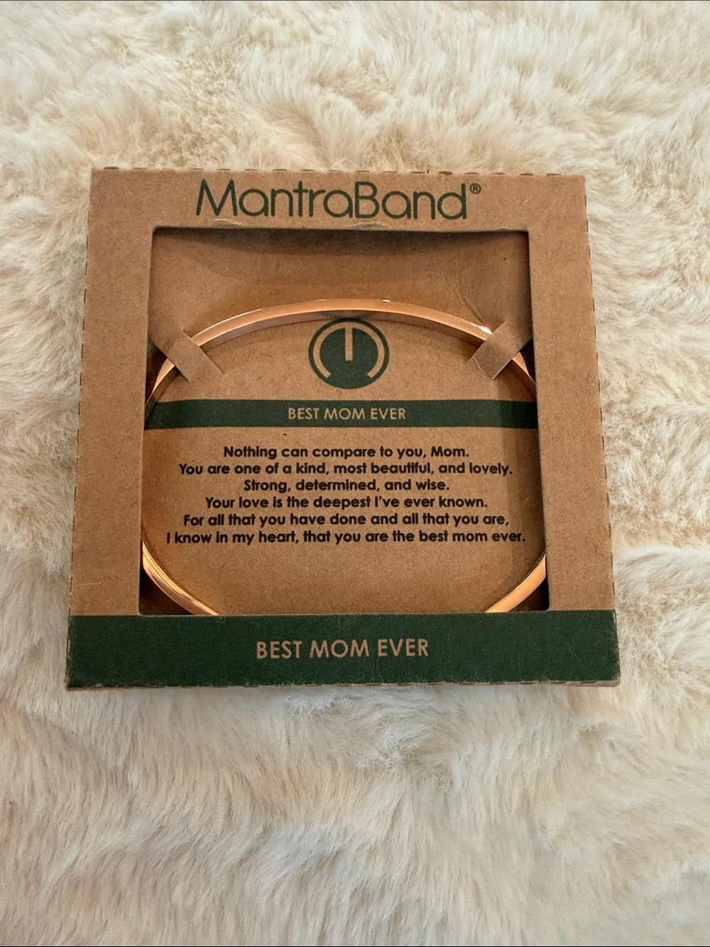 MantraBand Best Mom Ever Rose Gold Thin Bangle